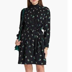 Tory Burch pintucked floral-print crepe dress